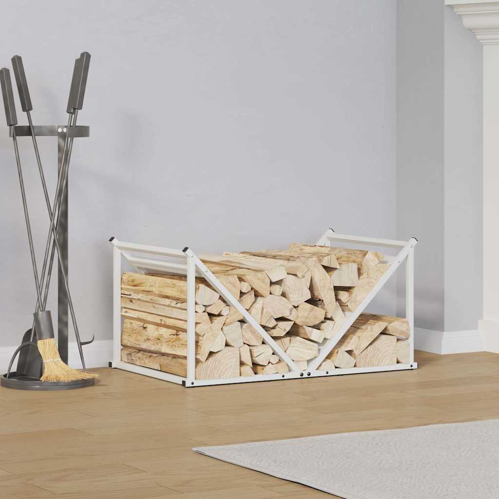 brændestativ 70x43x34,5 cm koldvalset stål hvid