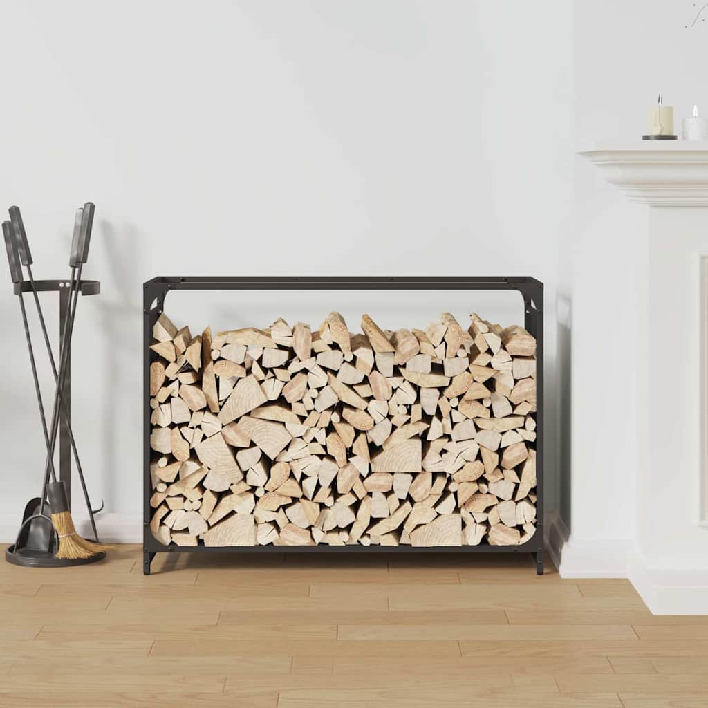 brændestativ 90x28x65 cm koldvalset stål sort