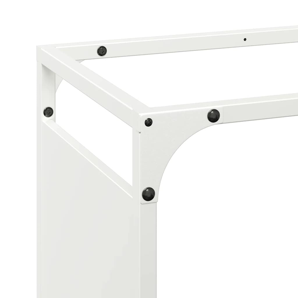brændestativ 90x28x65 cm koldvalset stål hvid