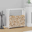 brændestativ 90x28x90 cm koldvalset stål hvid
