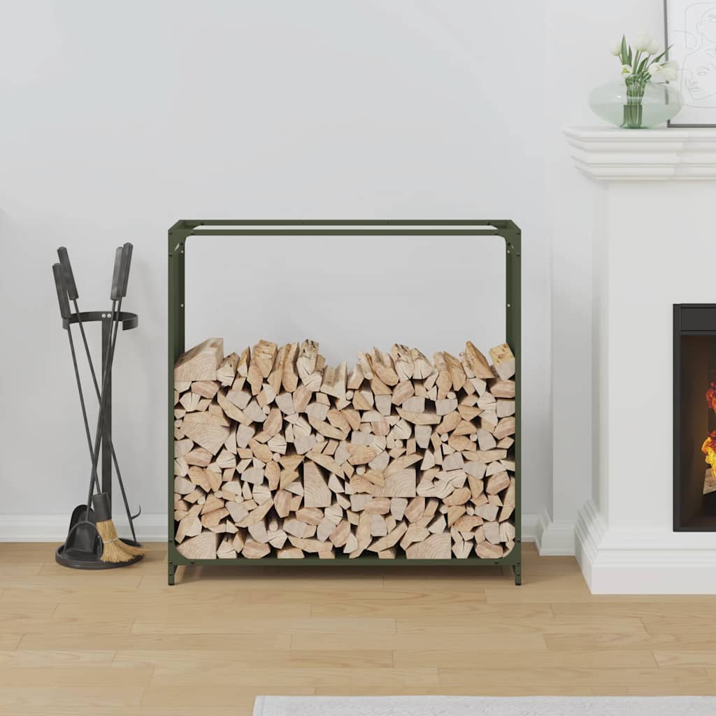 brændestativ 90x28x90 cm koldvalset stål olivengrøn