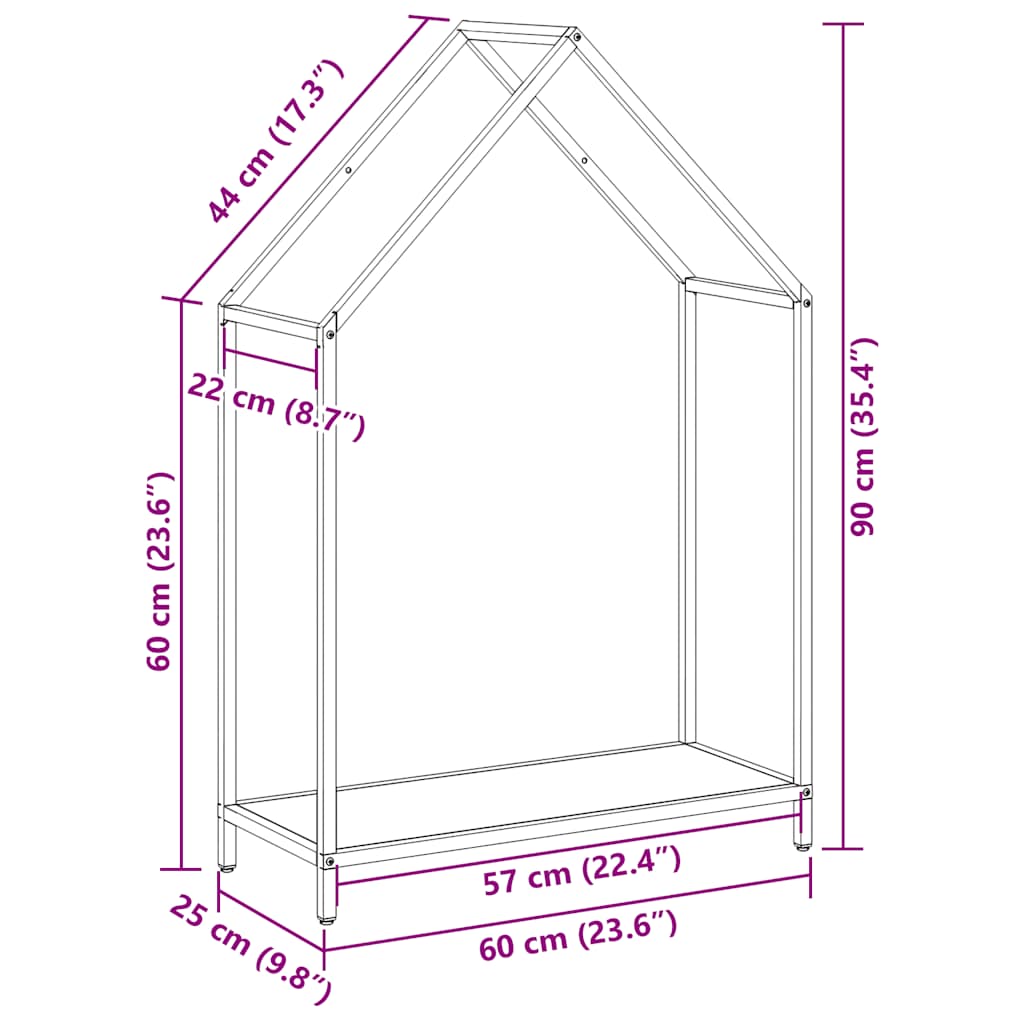 brændestativ 60x25x90 cm koldvalset stål sort