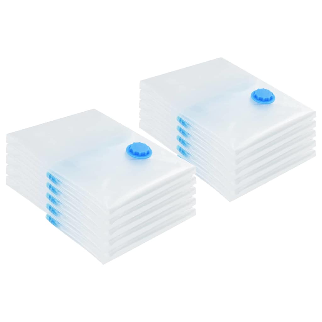 Opbevaringsposer 10 pcs Gennemsigtig og blå 70 x 50 cm