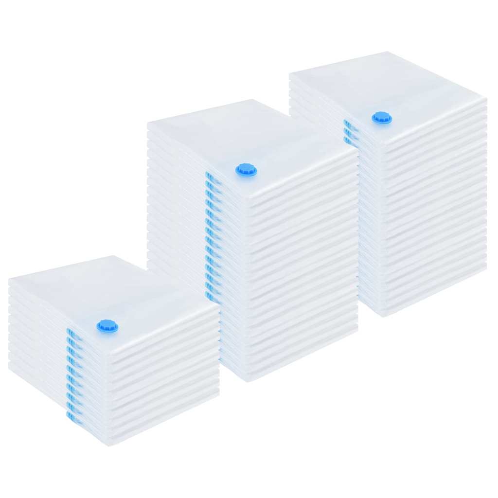 Opbevaringsposer 50 pcs Gennemsigtig og blå 100 x 80 cm