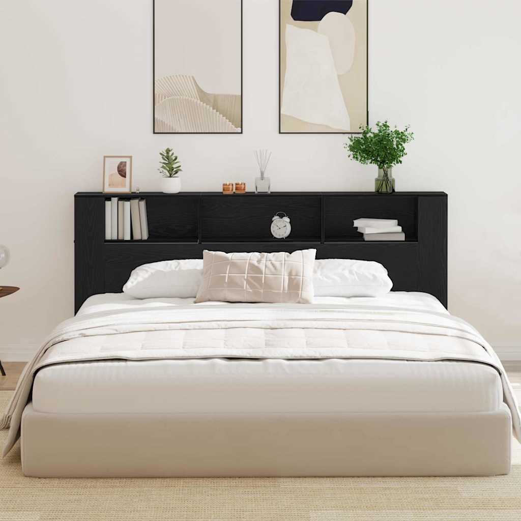 Hovedgærde Skab Sort eg 220 x 18,5 x 102,5 cm Konstrueret træ