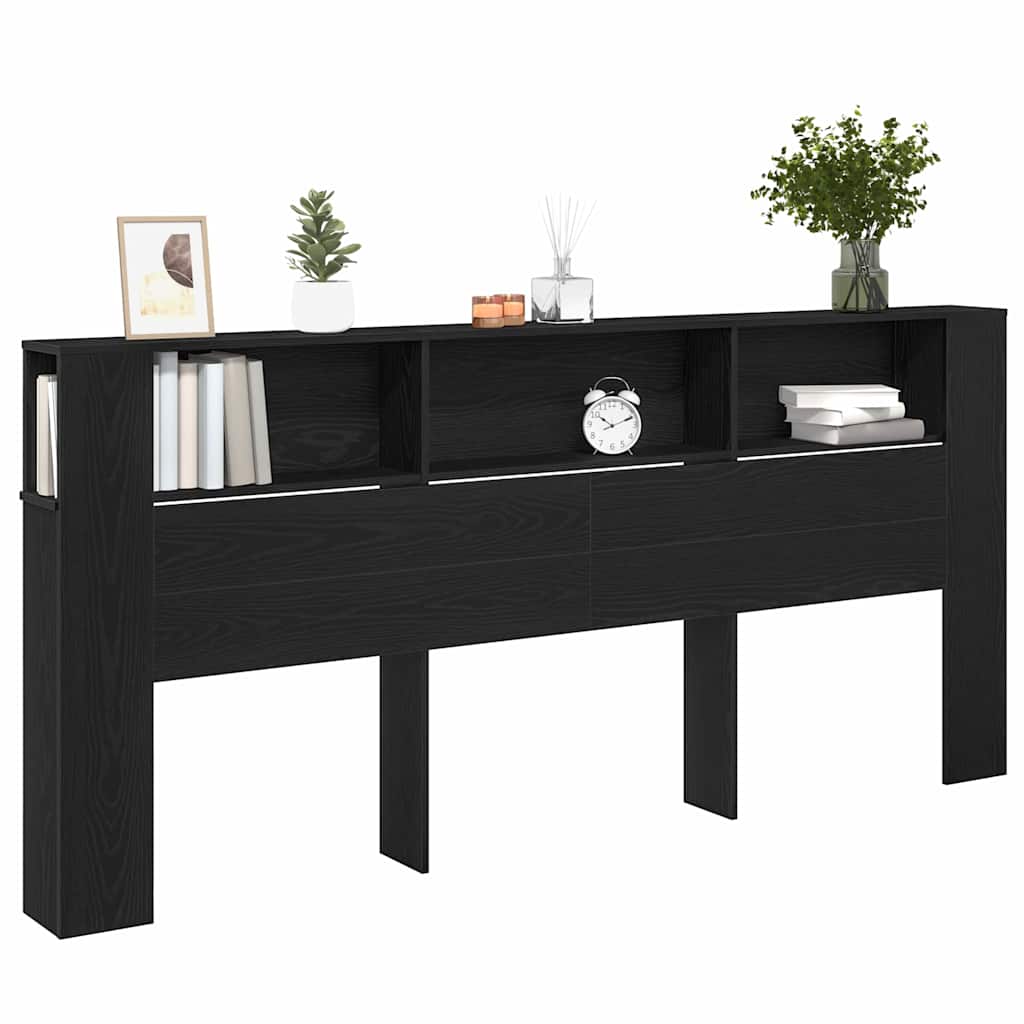Hovedgærde Skab Sort eg 220 x 18,5 x 102,5 cm Konstrueret træ