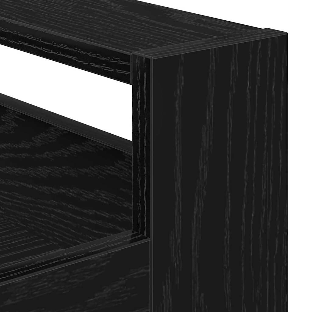 Køkkenvogn Sort eg 60 x 45 x 80 cm Konstrueret træ