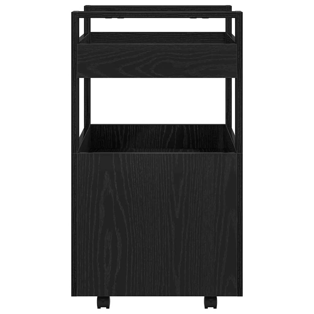 Køkkenvogn Sort eg 60 x 45 x 80 cm Konstrueret træ
