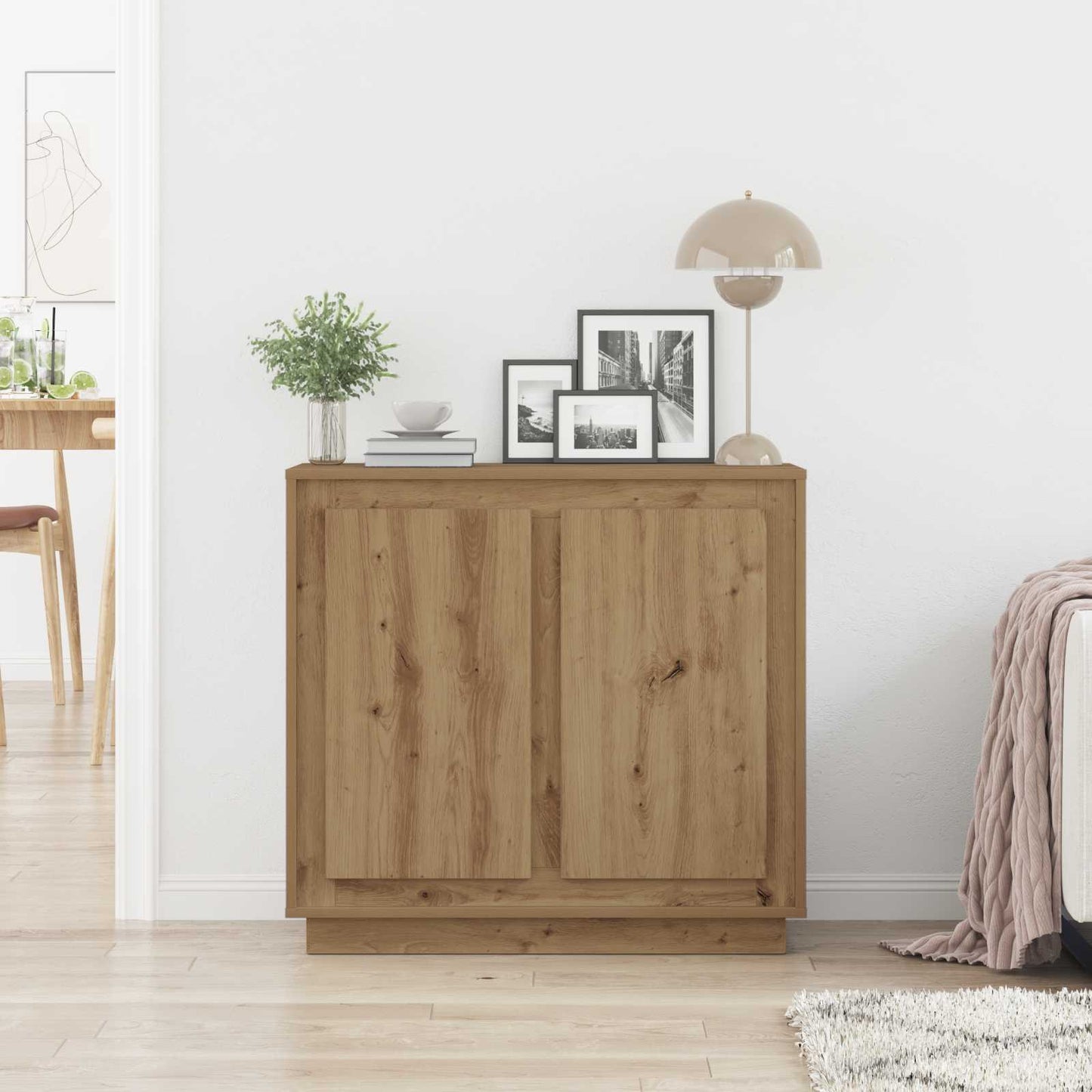 Sideboard Artisan Egetræ 80 x 40 x 75 cm Konstrueret træ