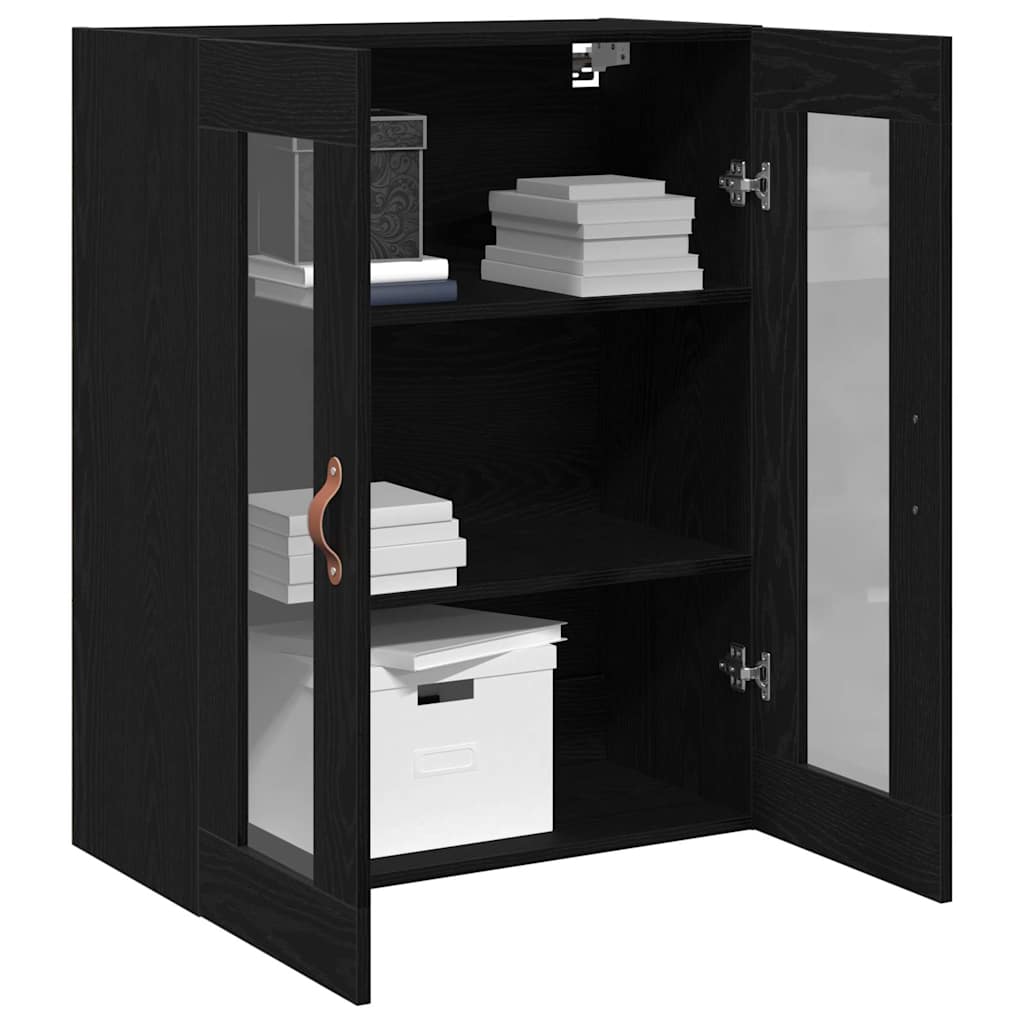 Vægskab Sort eg 69,5 x 34 x 90 cm Konstrueret træ
