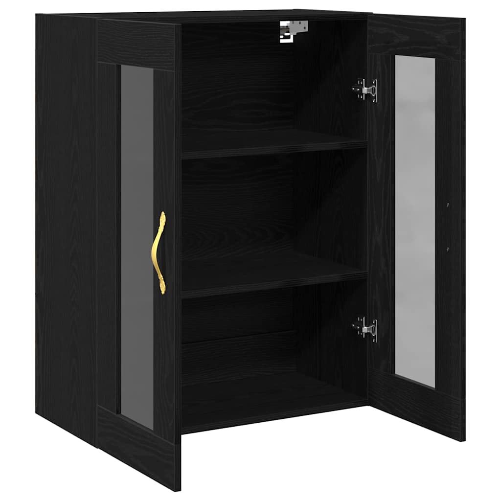 Vægskab Sort eg 69,5 x 34 x 90 cm Konstrueret træ