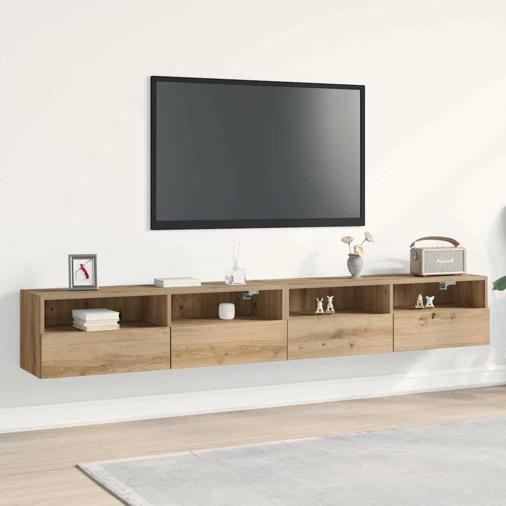 TV vægskab 2 pcs artisan eg Konstrueret træ