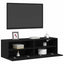 TV vægskab Vægmonteret Sort eg 100 x 30 x 30 cm Konstrueret træ