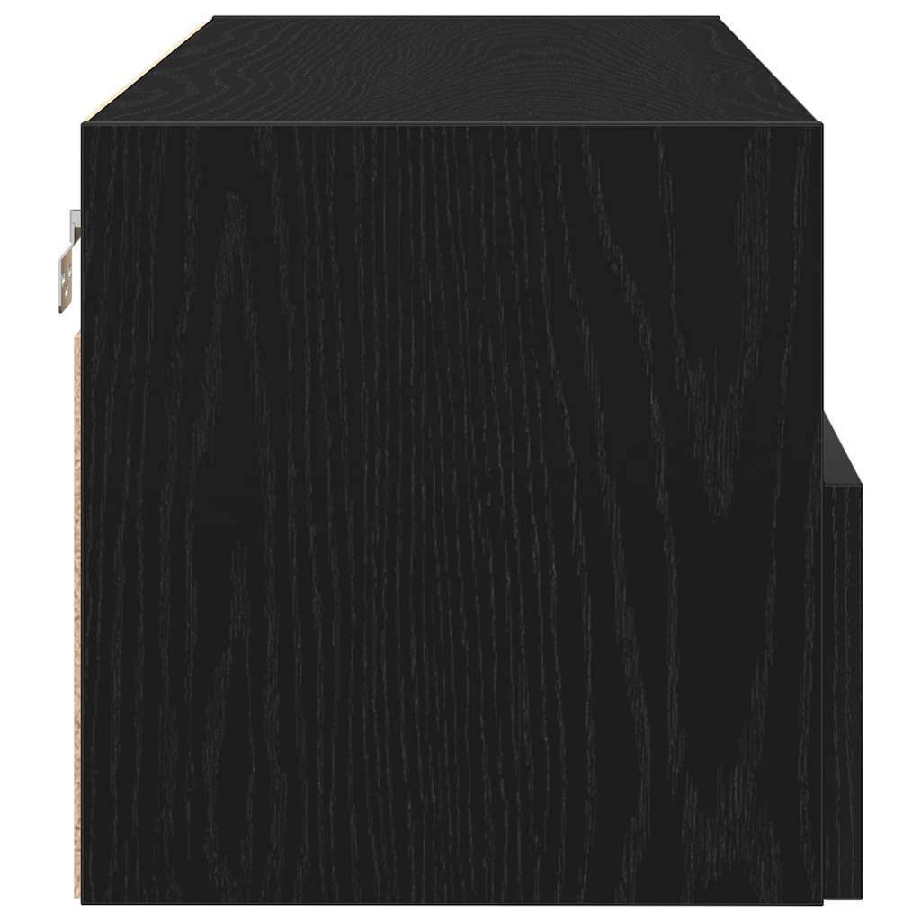 TV vægskab 2 pcs Sort eg 100 x 30 x 30 cm Konstrueret træ