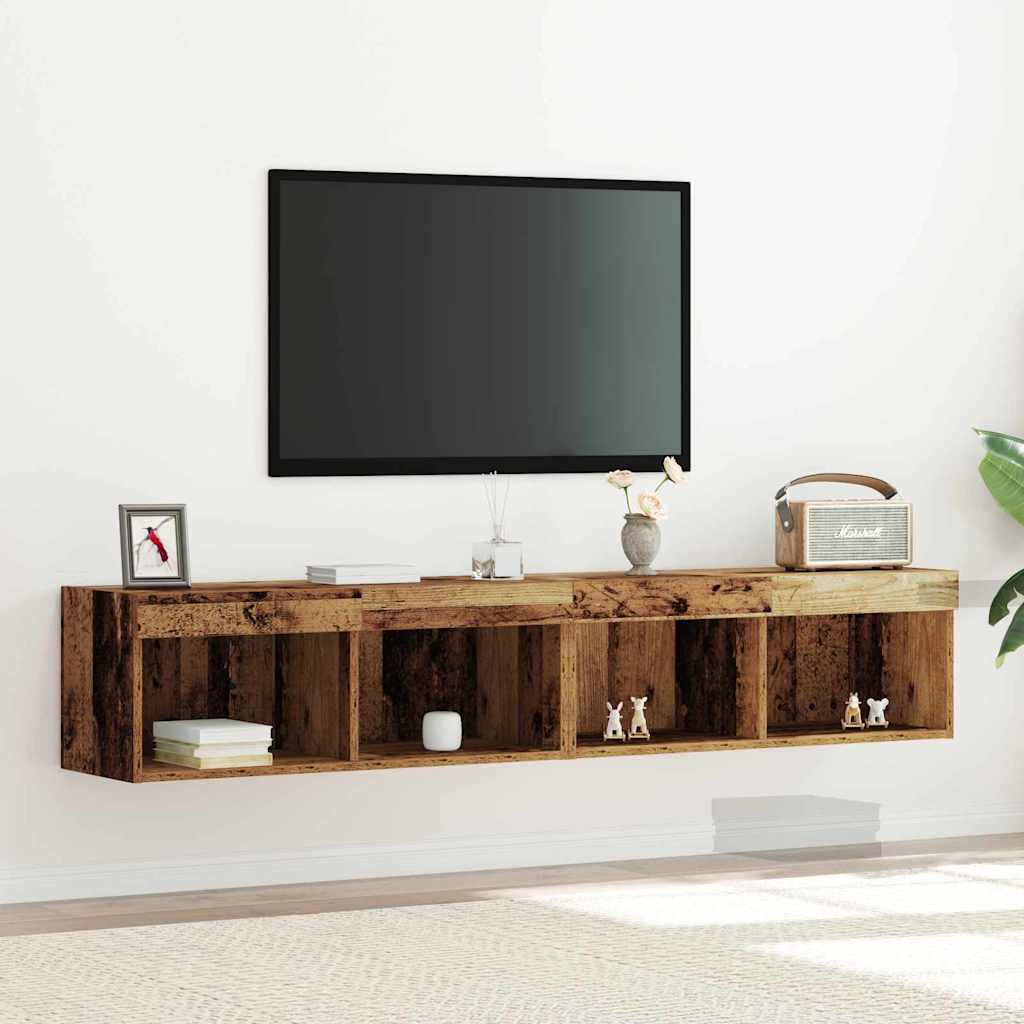 TV-møbelsæt 2 pcs Gammelt træ 80 x 30 x 30 cm Konstrueret træ