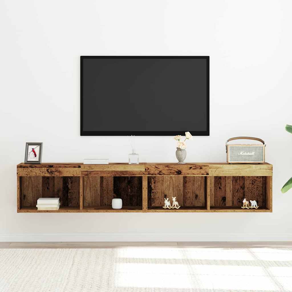 TV-møbelsæt 2 pcs Gammelt træ 80 x 30 x 30 cm Konstrueret træ