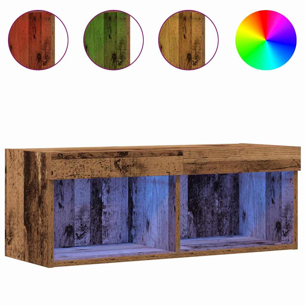 TV-møbelsæt 2 pcs Gammelt træ 80 x 30 x 30 cm Konstrueret træ