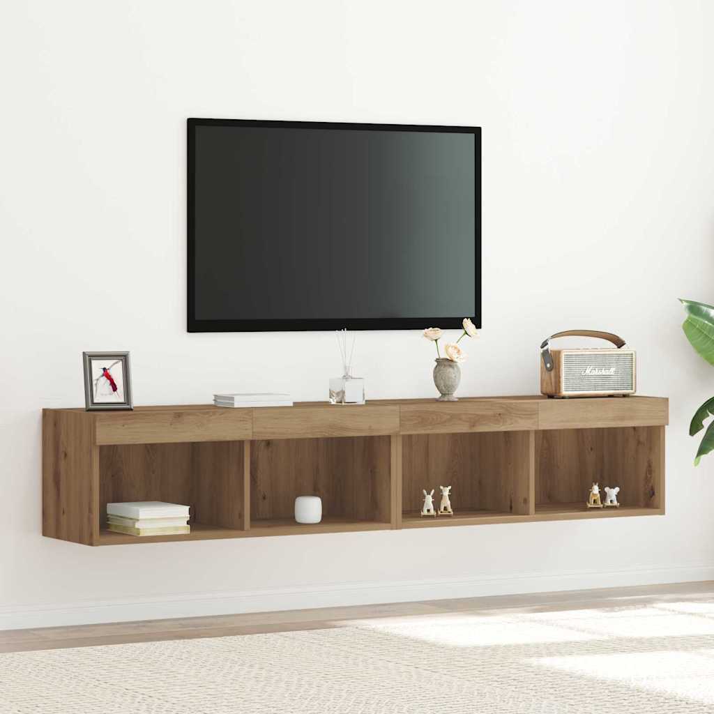 TV-møbelsæt 2 pcs Artisan Egetræ Konstrueret træ