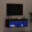 TV-møbelsæt med LED Sort eg 80 x 30 x 30 cm Konstrueret træ