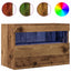 TV vægskab med LED Gammelt træ 60 x 30 x 40 cm Konstrueret træ