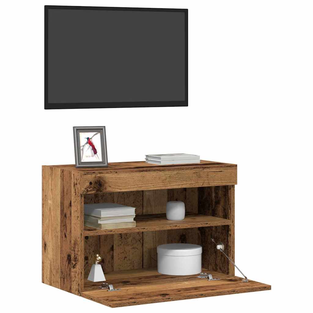 TV vægskab 2 pcs Gammelt træ 60 x 30 x 40 cm Konstrueret træ