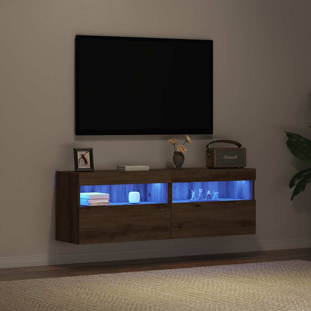 TV vægskab 2 pcs artisan eg Konstrueret træ