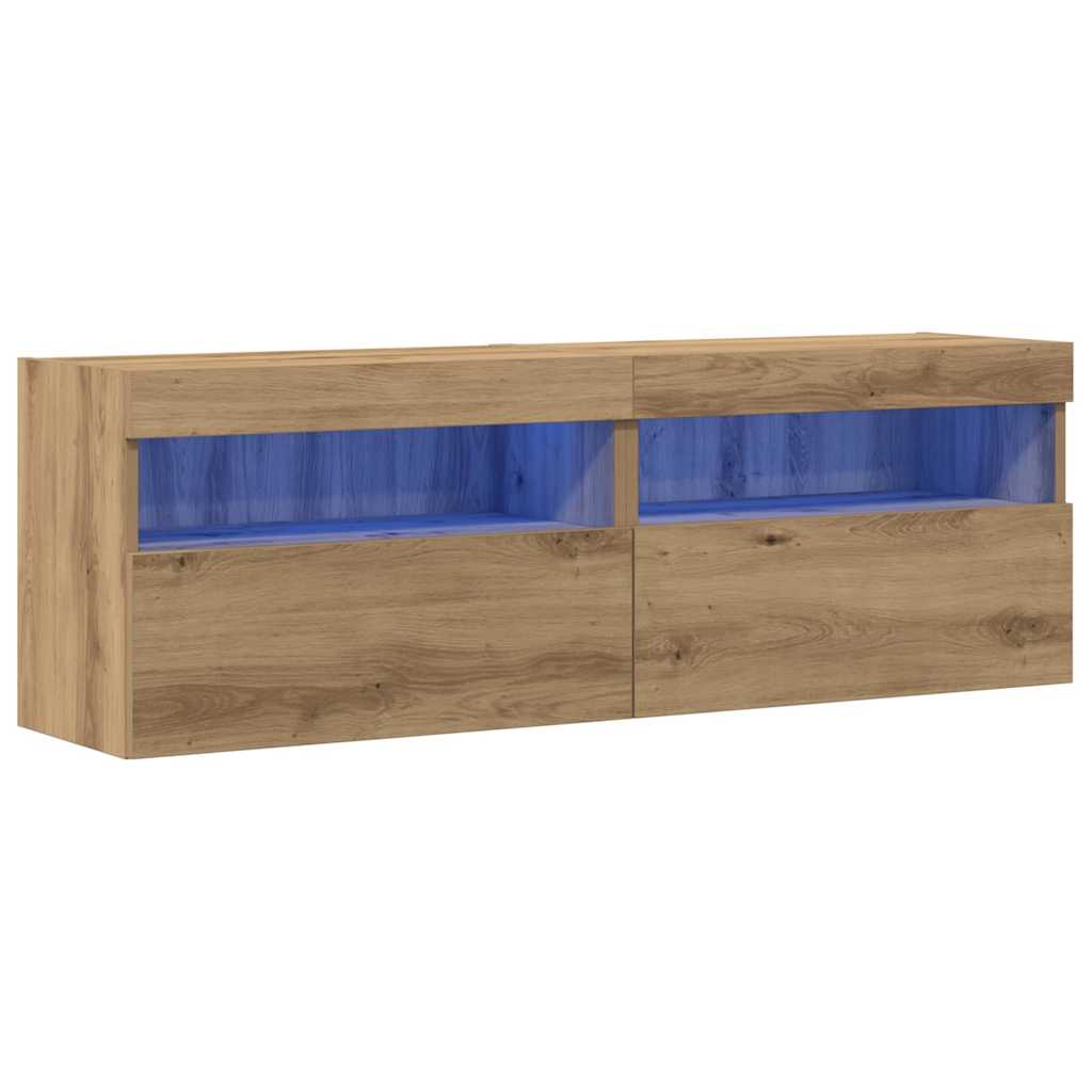 TV vægskab 2 pcs artisan eg Konstrueret træ