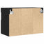 TV vægskab med LED Sort eg 60 x 30 x 40 cm Konstrueret træ