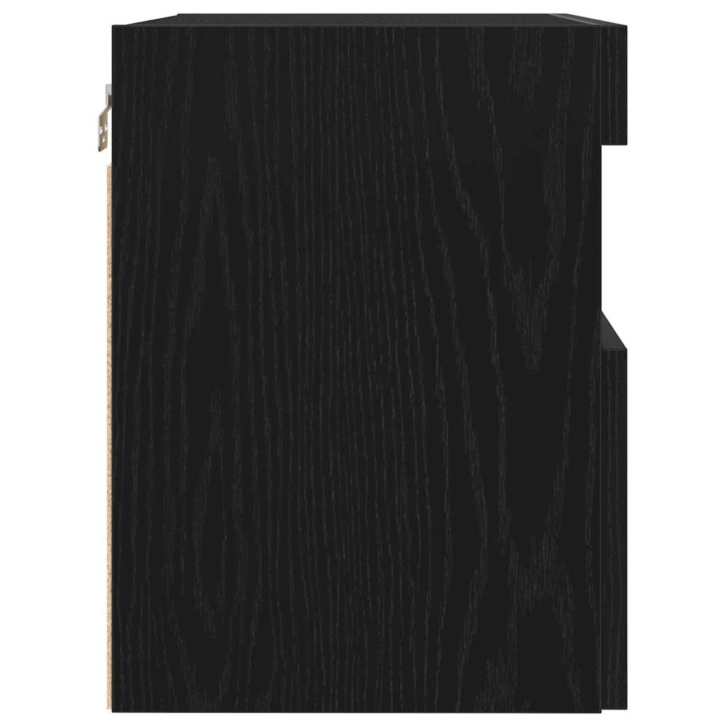 TV vægskab 2 pcs Sort eg 60 x 30 x 40 cm Konstrueret træ