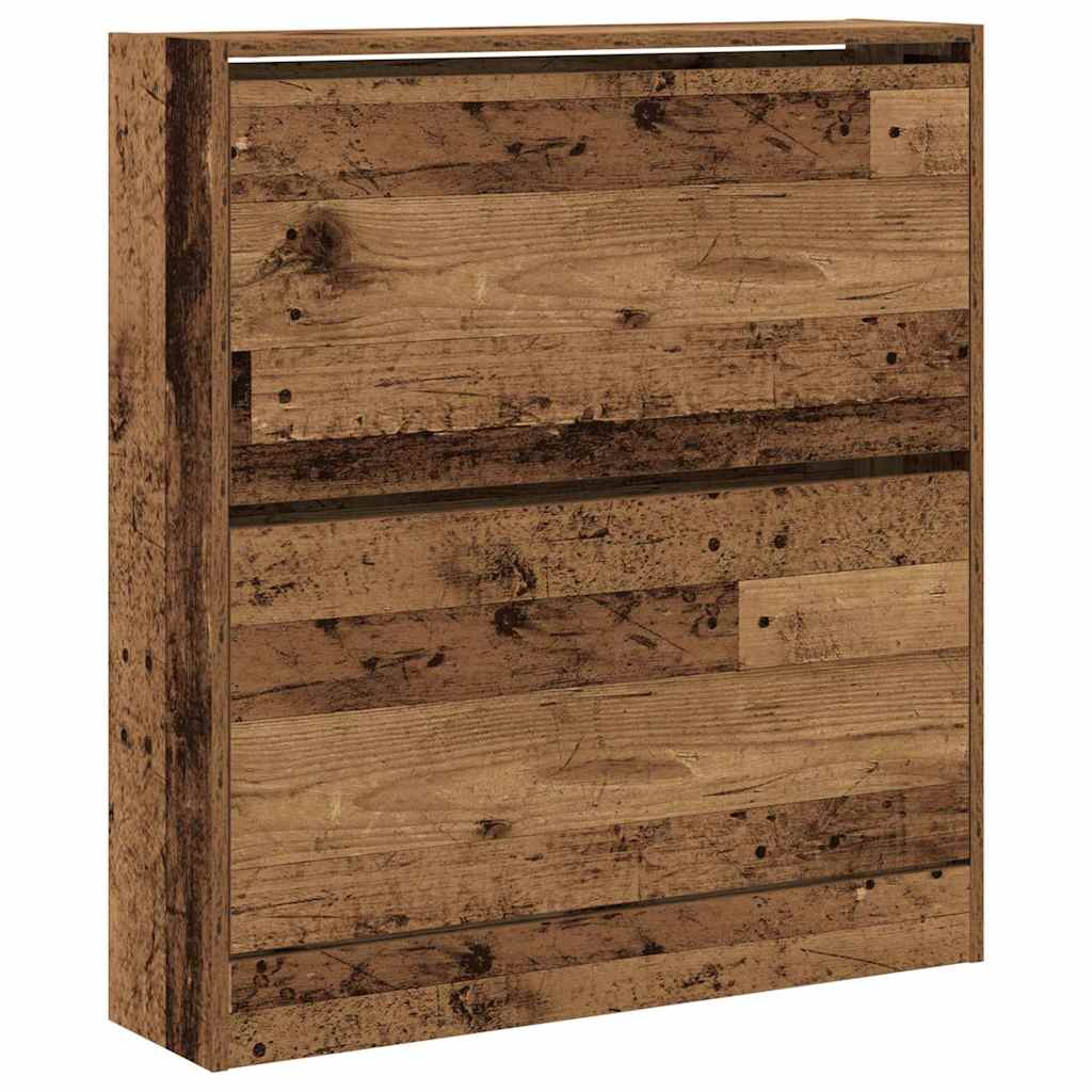 Sko skab med dør Gammelt træ 80 x 21 x 87,5 cm Konstrueret træ