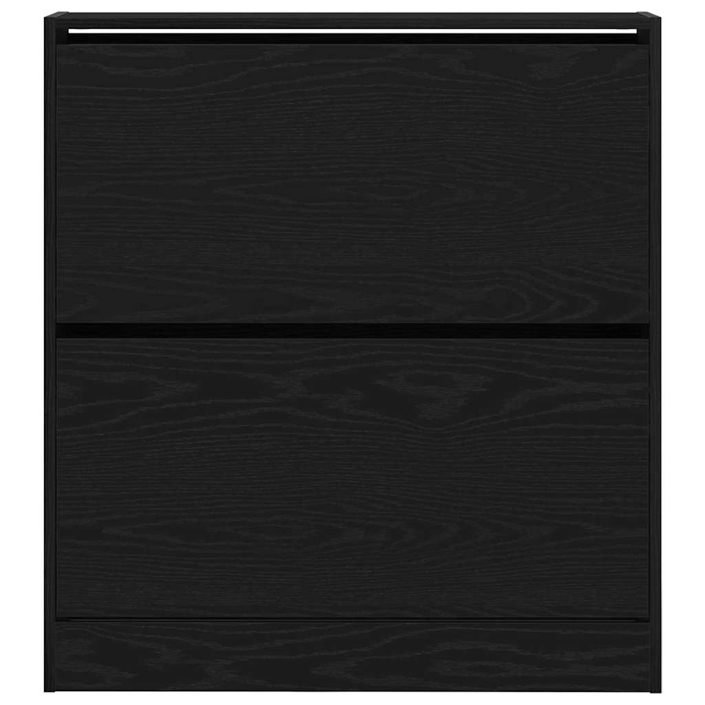 Sko skab med hylde Sort eg 80 x 21 x 87,5 cm Konstrueret træ