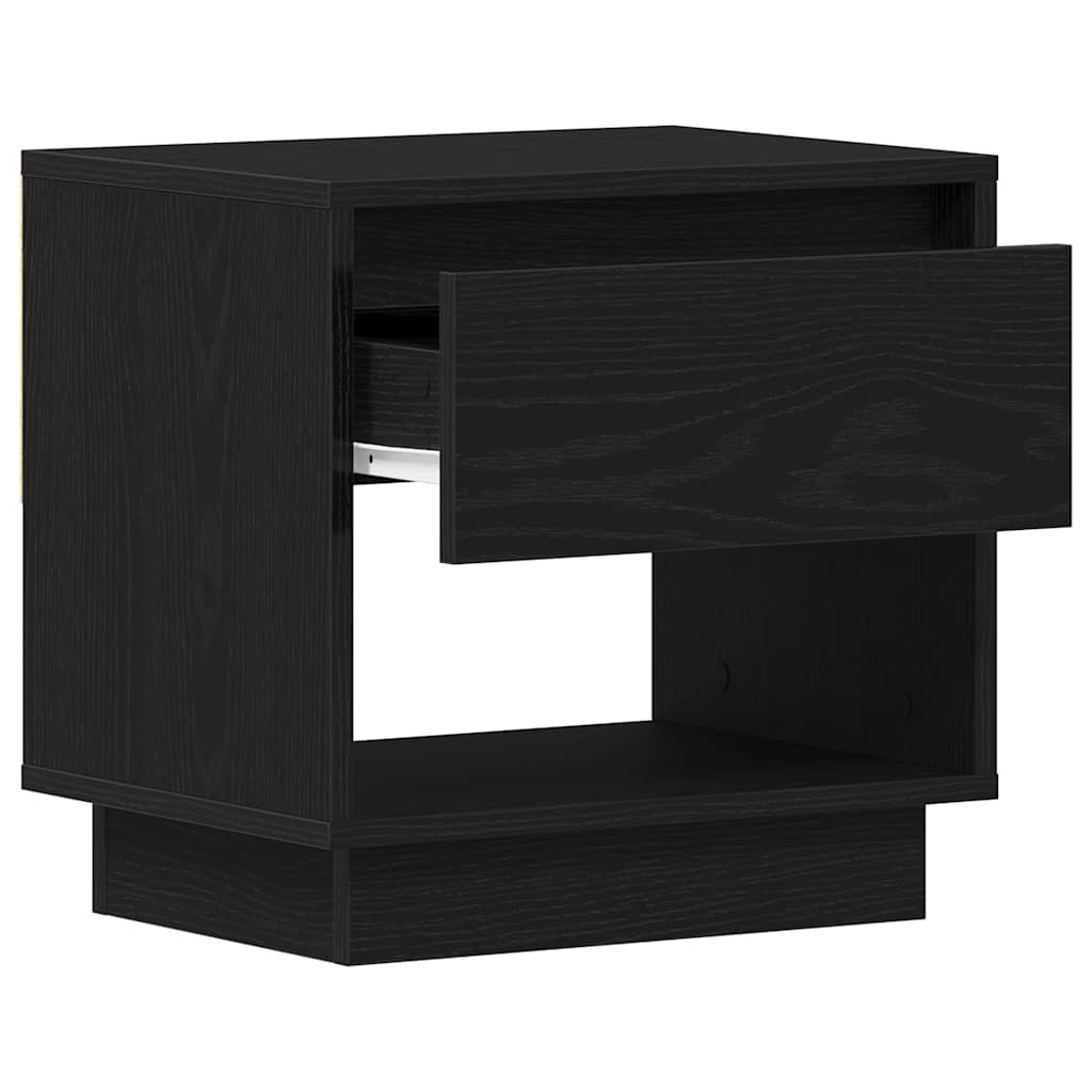 Natbord 2 pcs Sort eg 45 x 34 x 44 cm Konstrueret træ