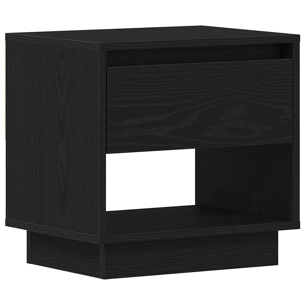 Natbord 2 pcs Sort eg 45 x 34 x 44 cm Konstrueret træ
