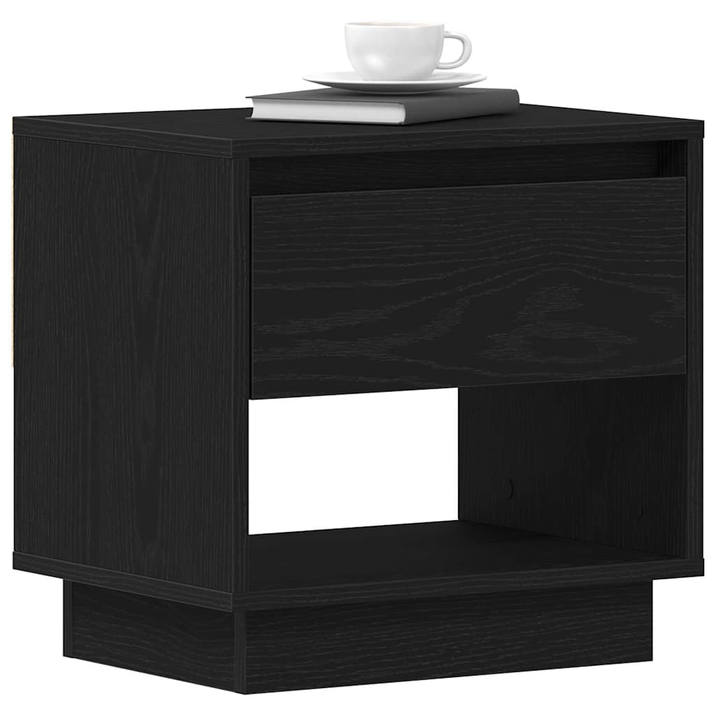 Natbord 2 pcs Sort eg 45 x 34 x 44 cm Konstrueret træ