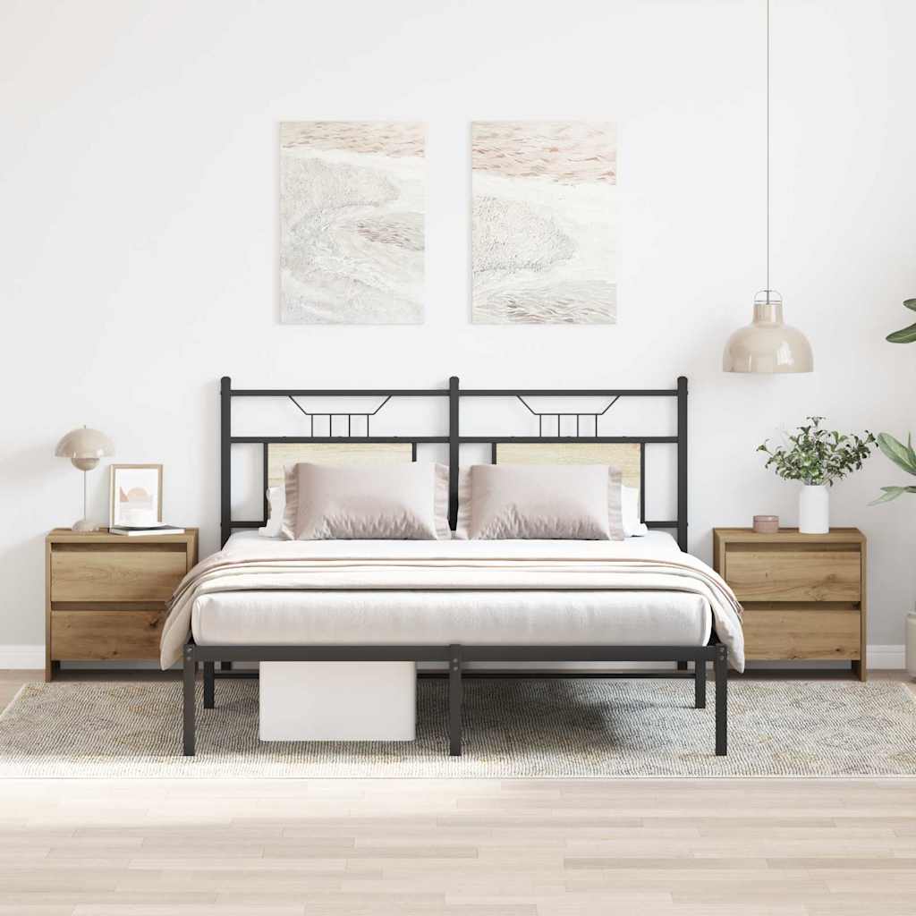 Natskab 2 pcs Artisan Egetræ 45 x 34 x 44,5 cm Konstrueret træ billede
