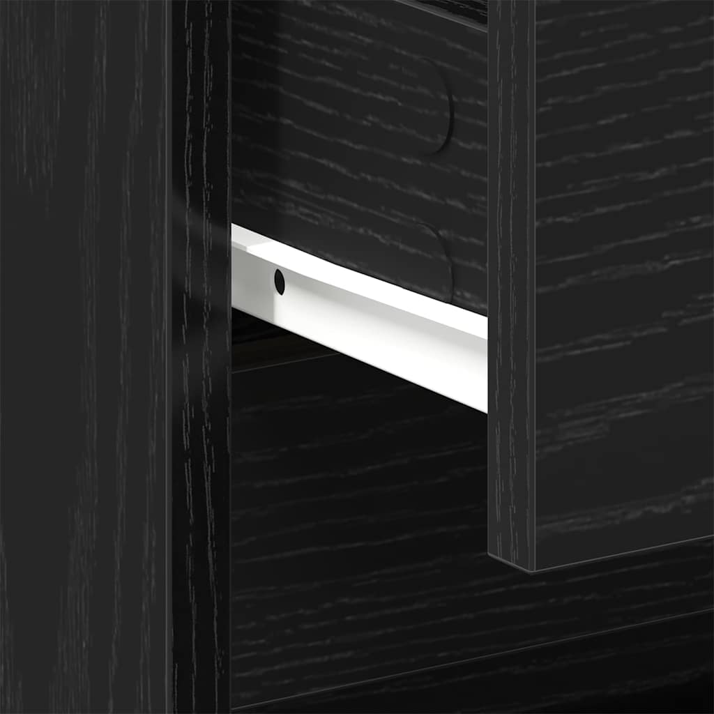 Natskab 2 pcs Sort eg 45 x 34 x 44,5 cm Konstrueret træ