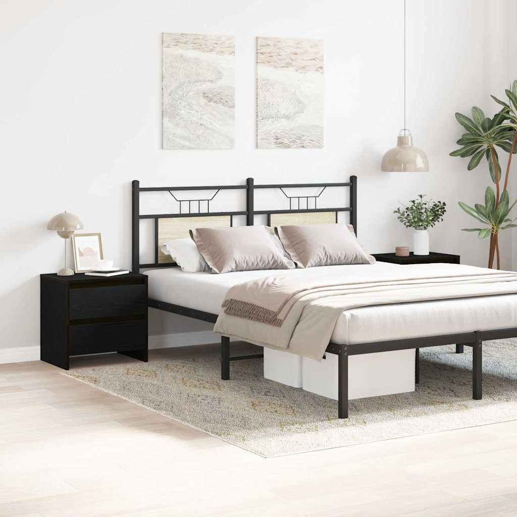 Natskab 2 pcs Sort eg 45 x 34 x 44,5 cm Konstrueret træ