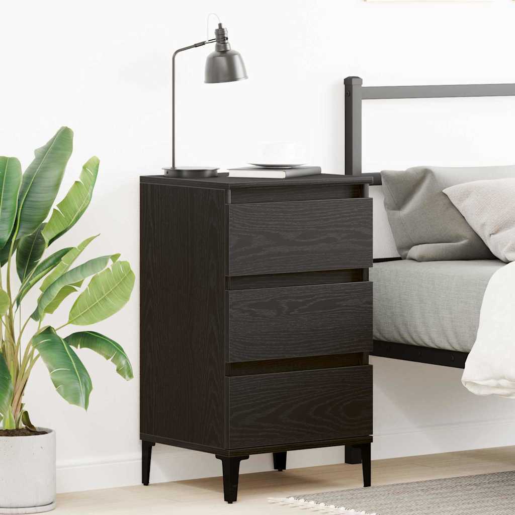 Natskab med skuffe Sort eg 45 x 35 x 44 cm Konstrueret træ billede
