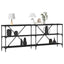 Konsolbord med hylde Sort eg 200 x 30 x 75 cm Konstrueret træ