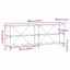 Konsolbord med hylde Sort eg 200 x 30 x 75 cm Konstrueret træ