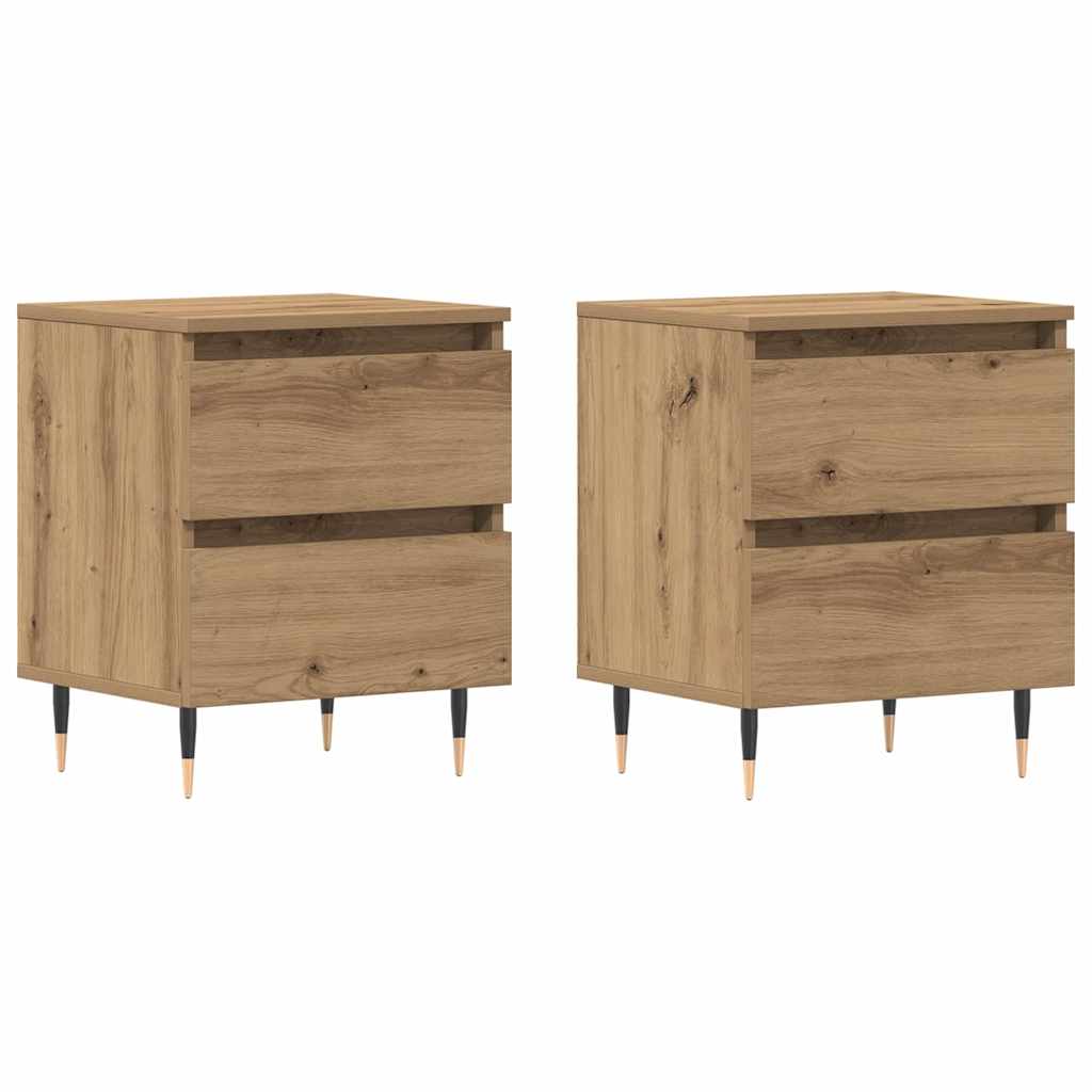 Natskab 2 pcs Artisan Egetræ 40 x 35 x 50 cm Konstrueret træ