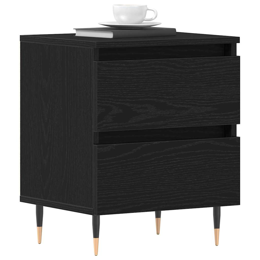 Natskab 2 pcs Sort eg 40 x 35 x 50 cm Konstrueret træ