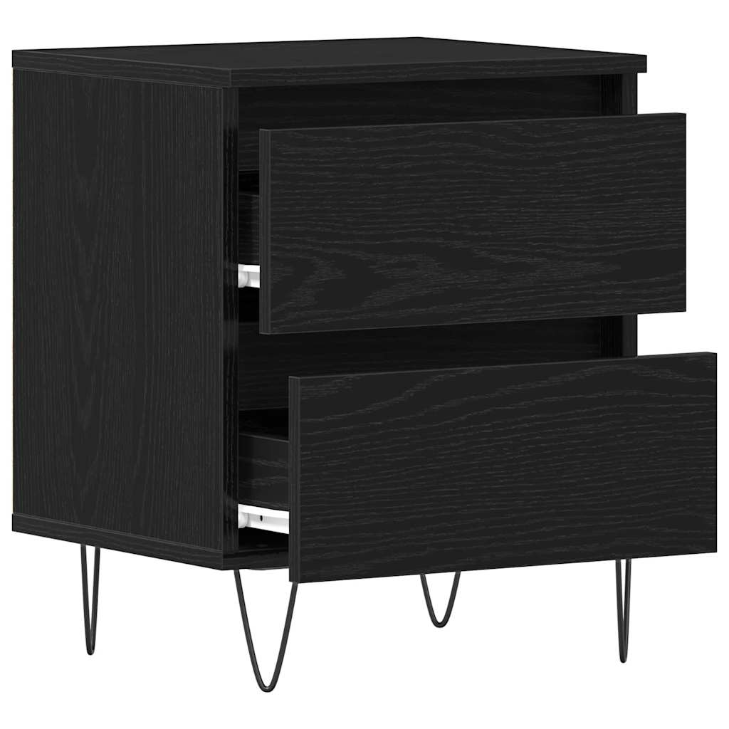 Natskab 2 pcs Sort eg 40 x 35 x 50 cm Konstrueret træ