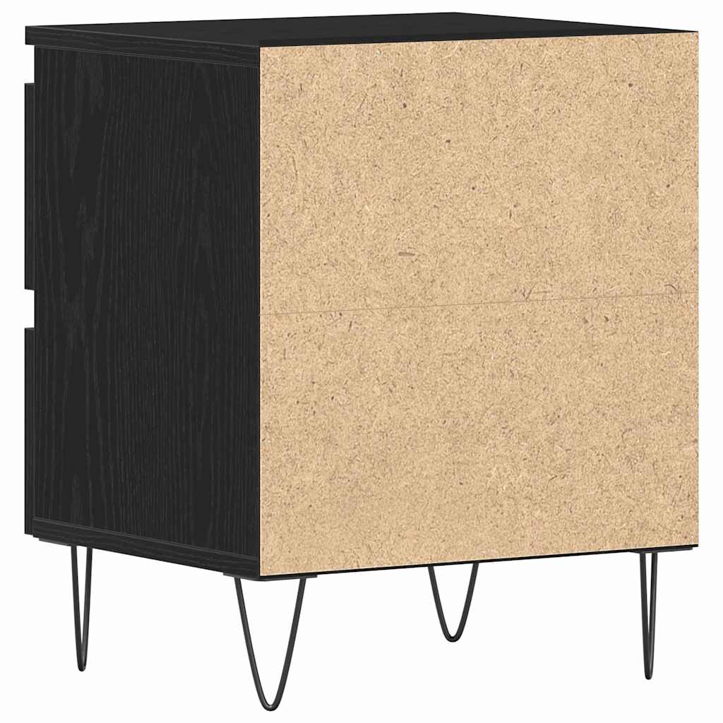 Natskab 2 pcs Sort eg 40 x 35 x 50 cm Konstrueret træ