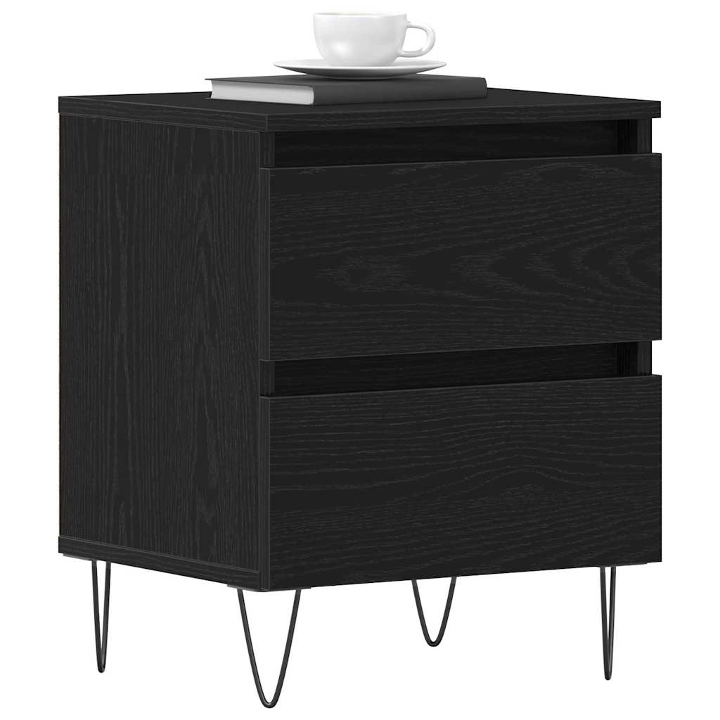Natskab 2 pcs Sort eg 40 x 35 x 50 cm Konstrueret træ