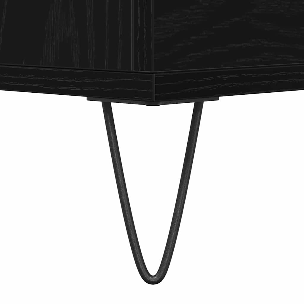 Sideboard med skuffe Sort eg 60 x 35 x 70 cm Konstrueret træ