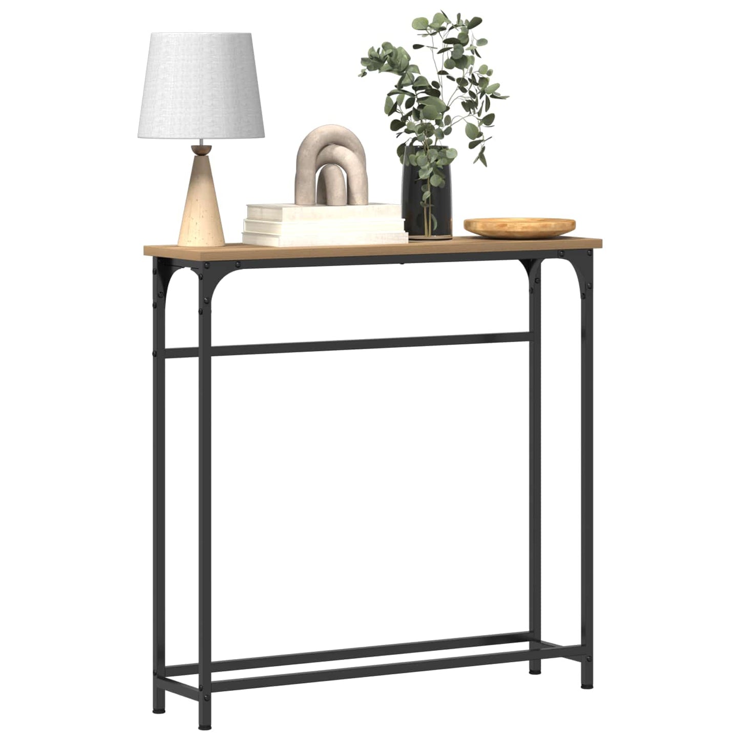 Konsolbord Artisan Egetræ 75 x 19,5 x 75 cm Konstrueret træ