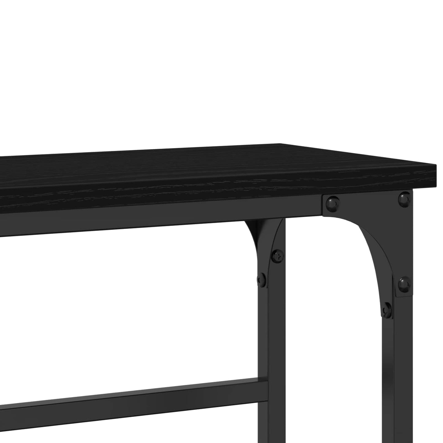 Konsolbord med hylde Sort eg 75 x 19,5 x 75 cm Konstrueret træ