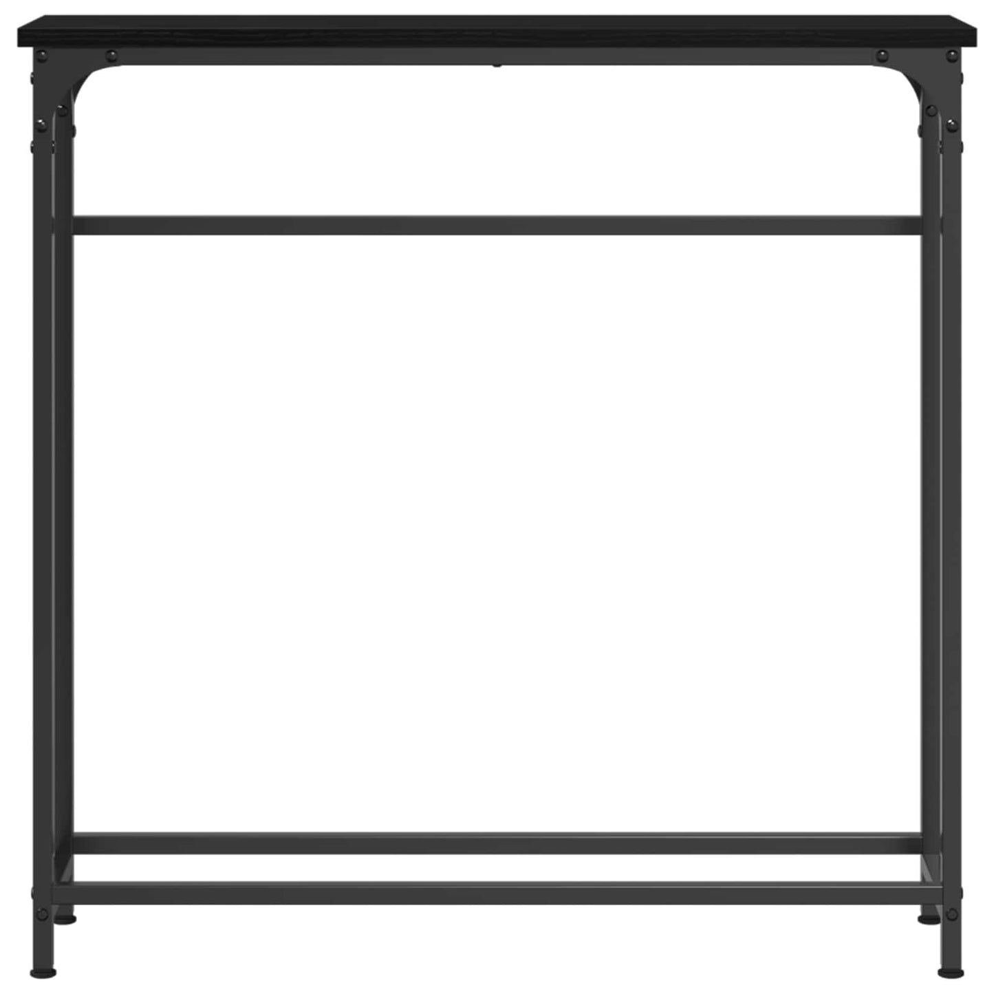 Konsolbord med hylde Sort eg 75 x 19,5 x 75 cm Konstrueret træ
