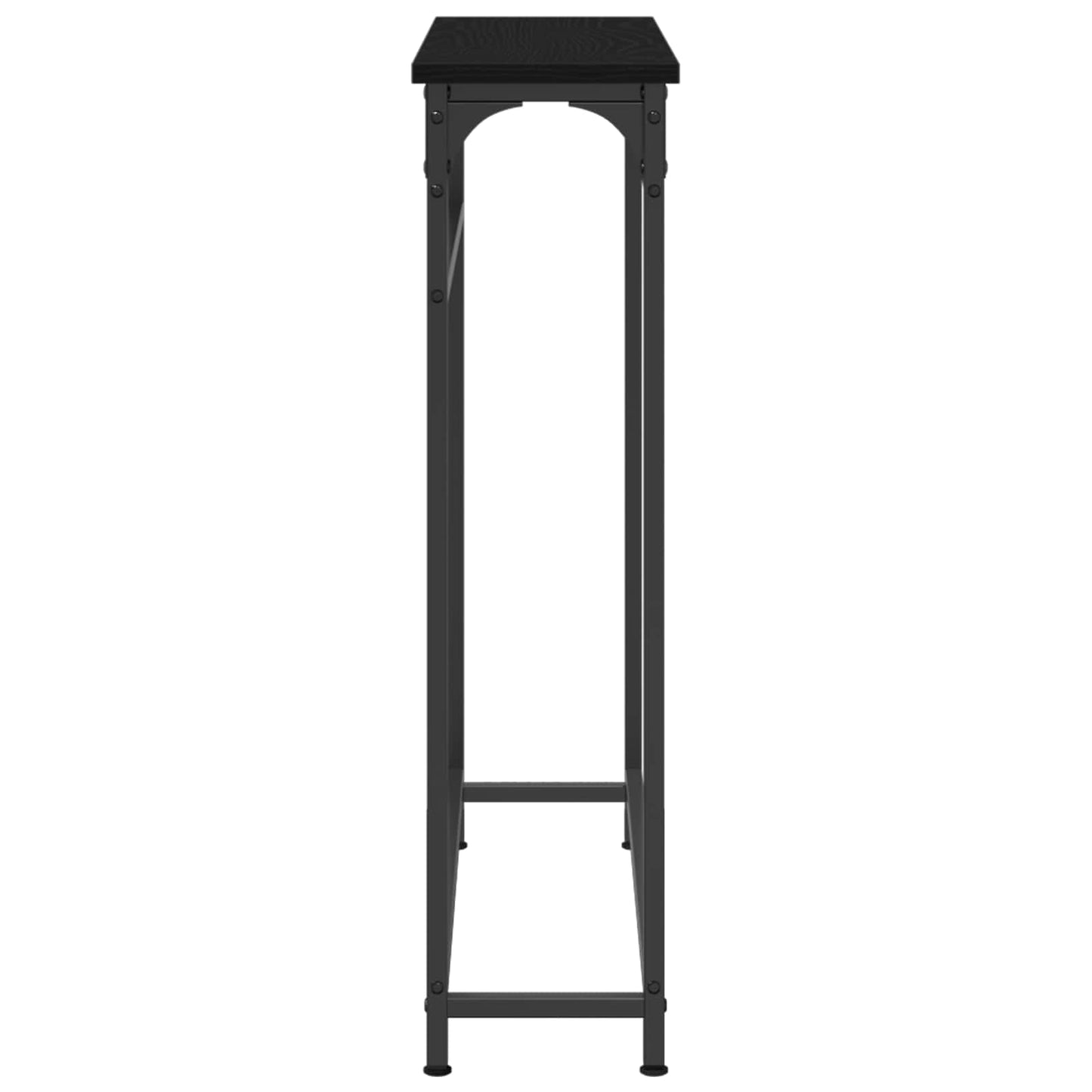 Konsolbord med hylde Sort eg 75 x 19,5 x 75 cm Konstrueret træ